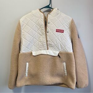 Beige and Cream Quilted Pullover